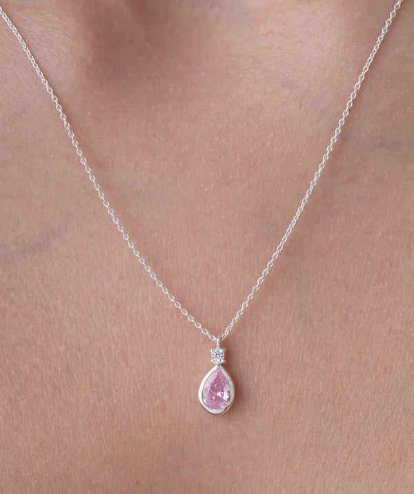 Pink Teardrop Accent Pendant