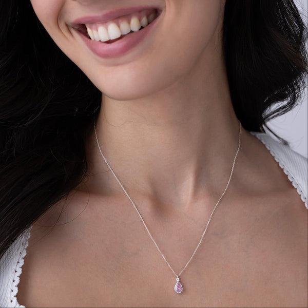 Pink Teardrop Accent Pendant