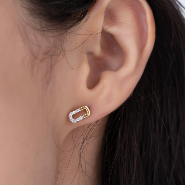Half Pave Rectangular Studs
