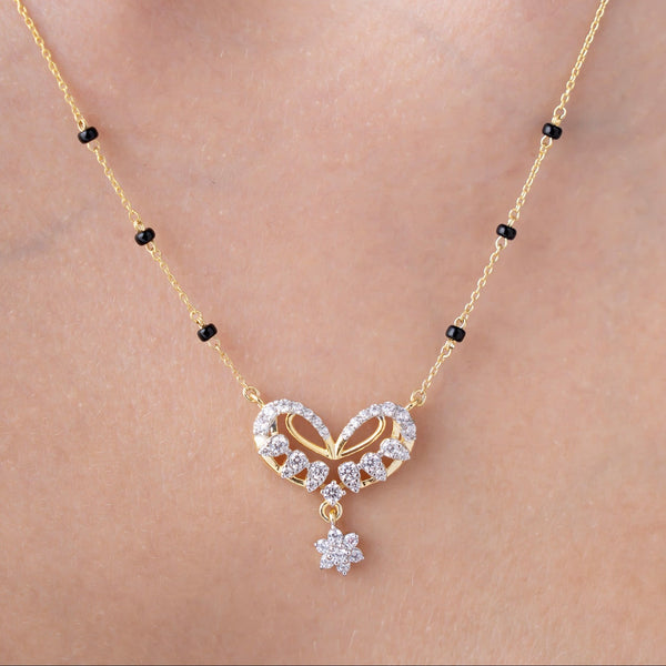 Floral Heart Drop Modern Mangalsutra
