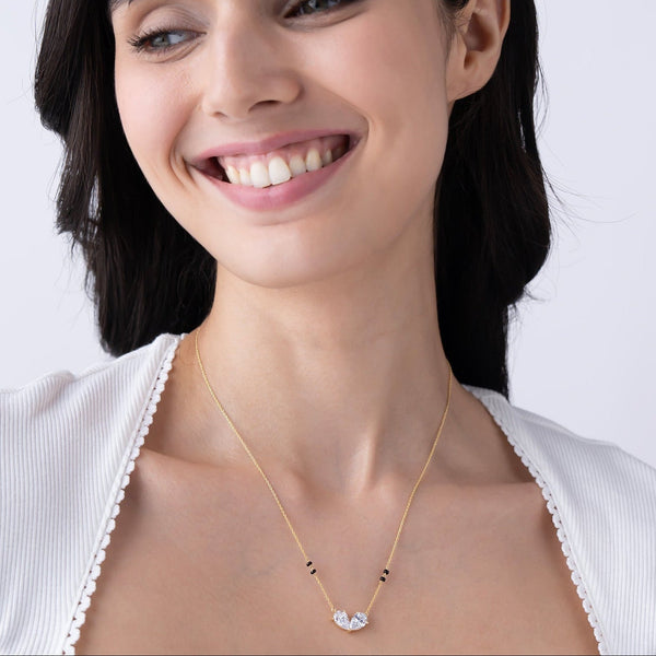 Twin Pear Heart Mangalsutra