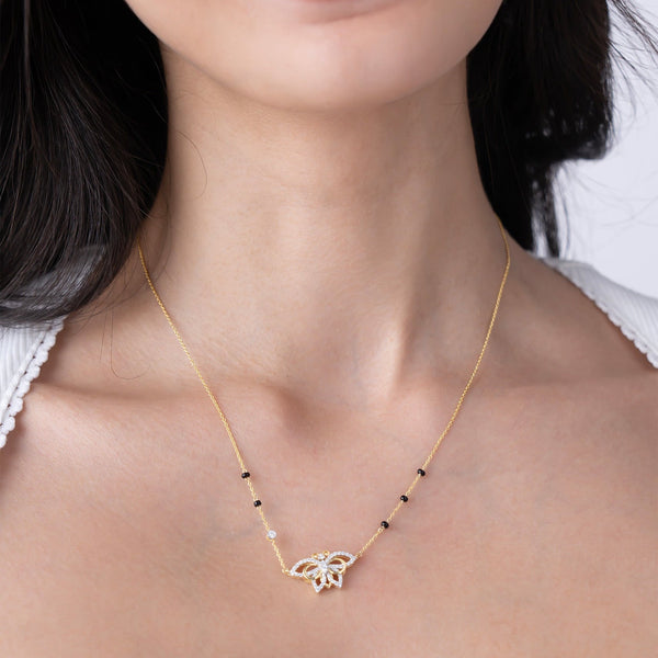 Sparkling Butterfly Modern Mangalsutra