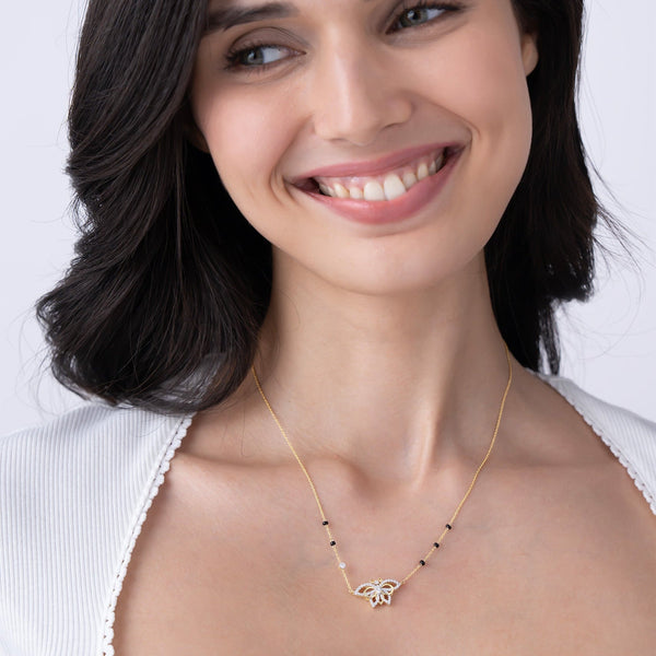 Sparkling Butterfly Modern Mangalsutra