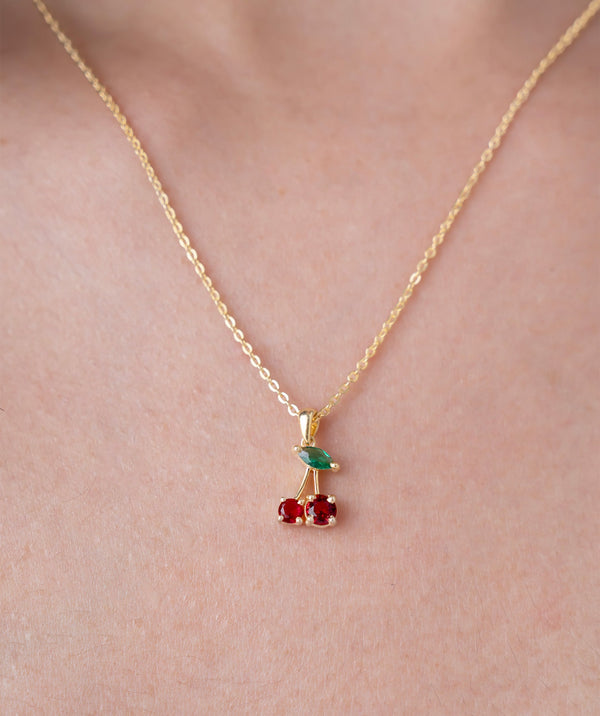 Sweet Cherry Crystal Necklace