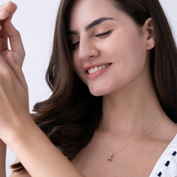 Sweet Cherry Crystal Necklace