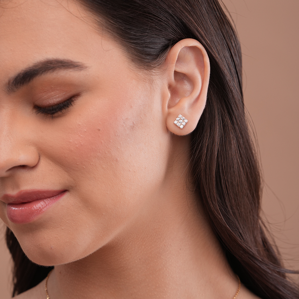 Classic Pave Square Studs