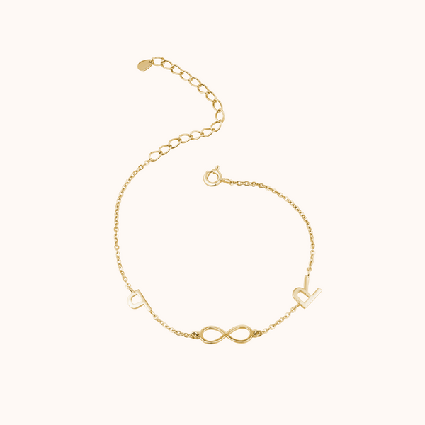Infinity Two-Initial Bracelet