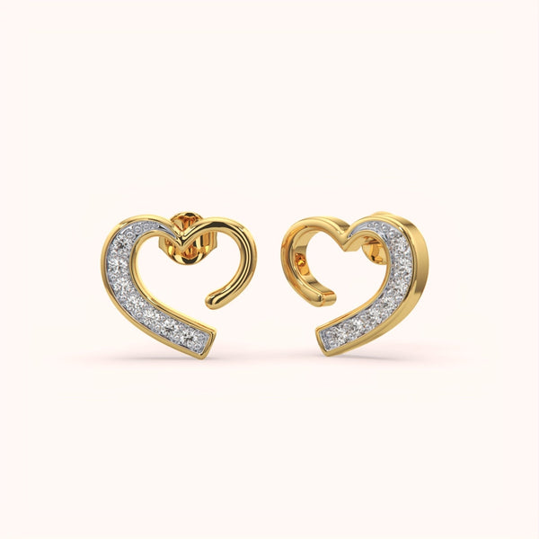 Minimal Open Heart Pave Studs