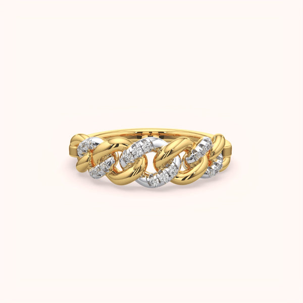 Pave Link Chain Ring