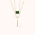 Emerald Cut Layered Drop Necklace