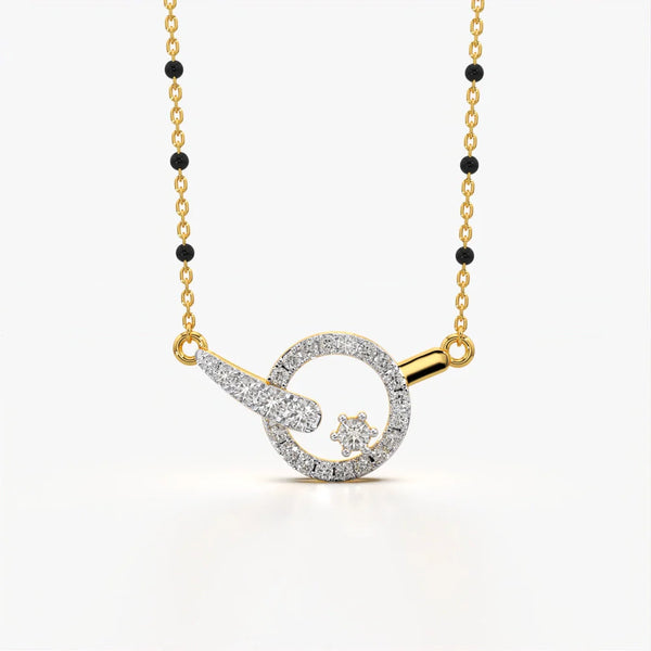 Sparkling Geometric Circle Mangalsutra