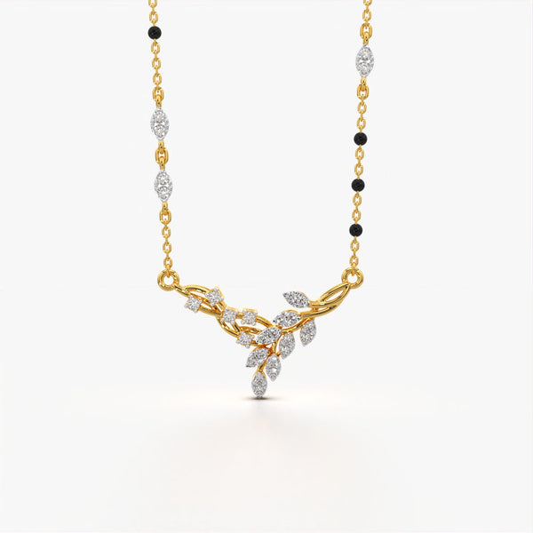 Crystal Leaf Vine Mangalsutra