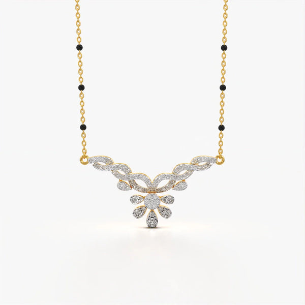 Crystal Floral Vine Mangalsutra