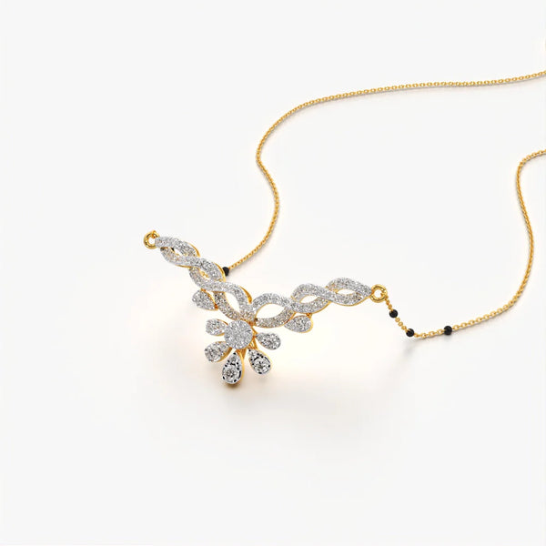 Crystal Floral Vine Mangalsutra