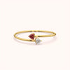 Red & White Heart Open Bangle