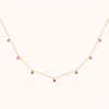 Pink Stone Drop Station Necklace