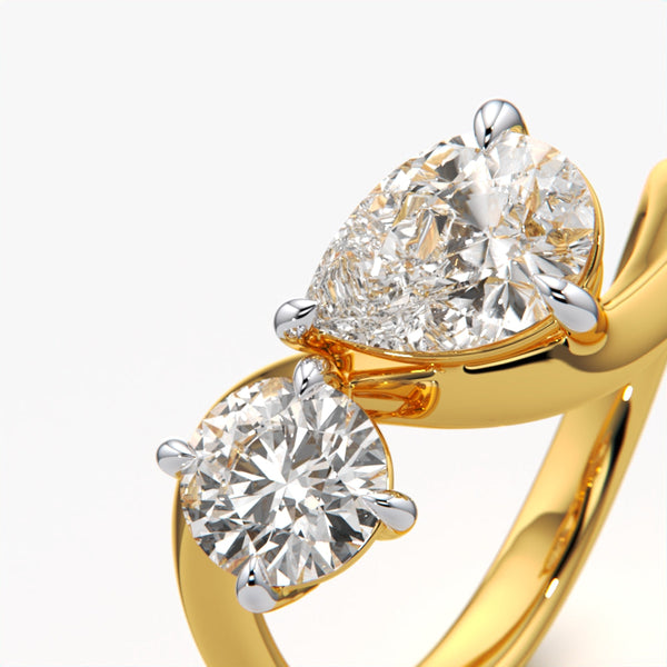 Pear & Round Duo Ring