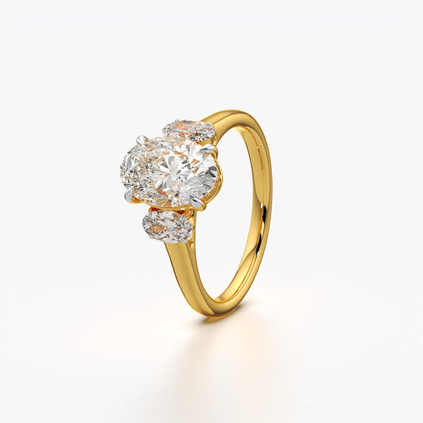 Oval Cut Trilogy Ring