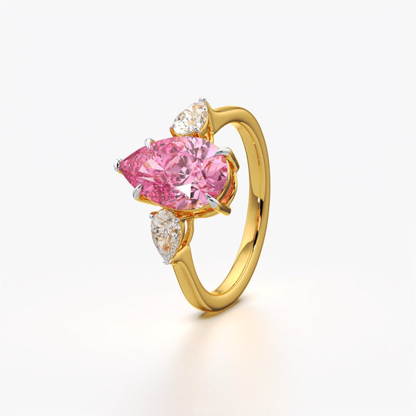 Pink Pear Trilogy Ring
