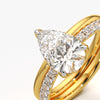 Pear Solitaire & Plain Band Stack