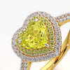 Yellow Heart Double Halo Ring