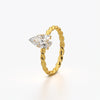 Twisted Rope Pear Solitaire Ring