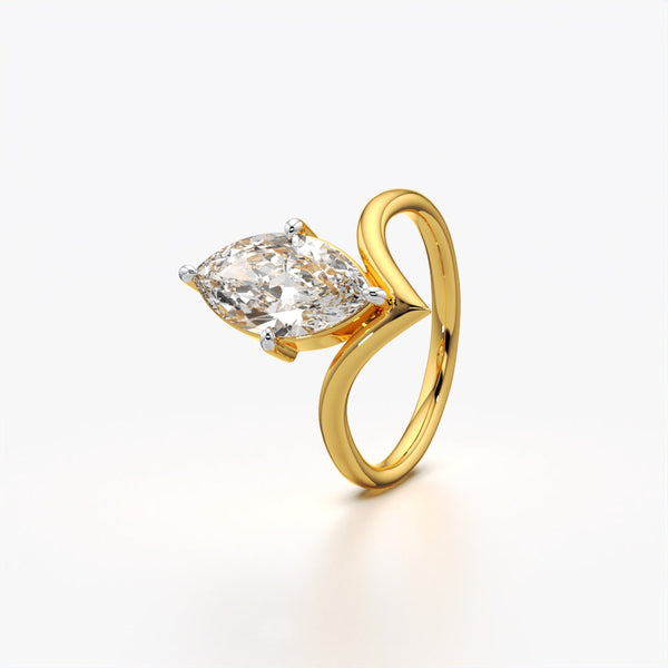 Marquise Solitaire Wishbone Ring