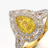 Statement Yellow Pear Ring