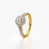 Classic Round Halo Split Shank Ring