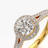 Classic Round Halo Split Shank Ring
