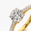 Round Pave Solitaire Ring