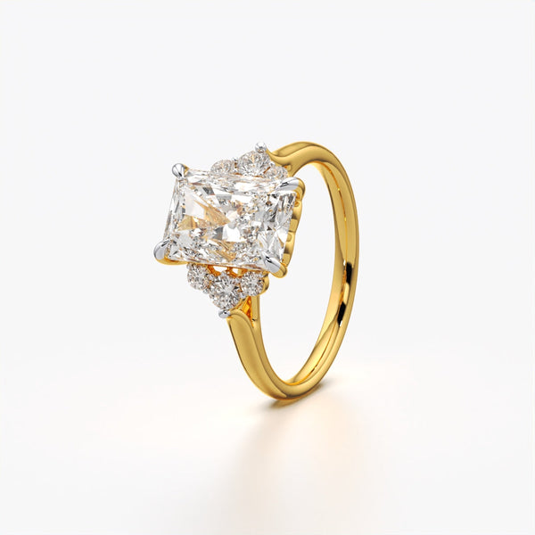 Radiant Cut Side Cluster Ring