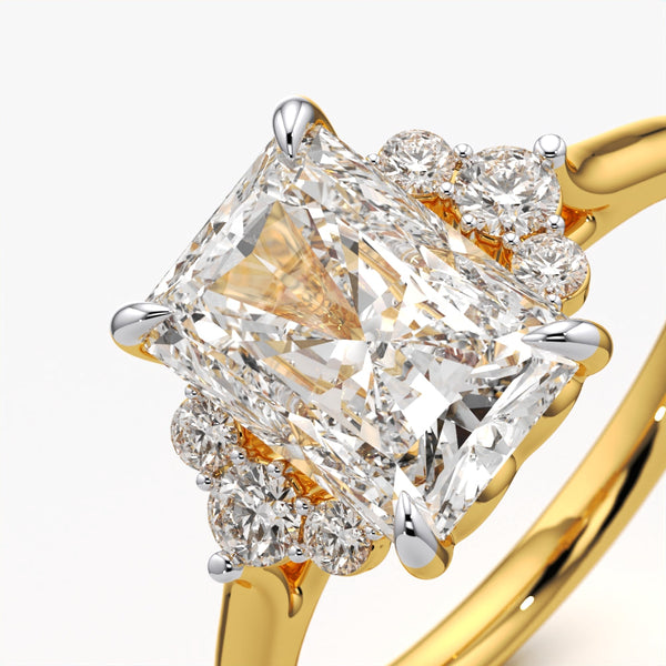 Radiant Cut Side Cluster Ring