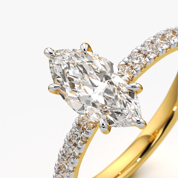 Marquise Pave Solitaire Ring