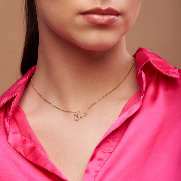 Pave Script Name Necklace