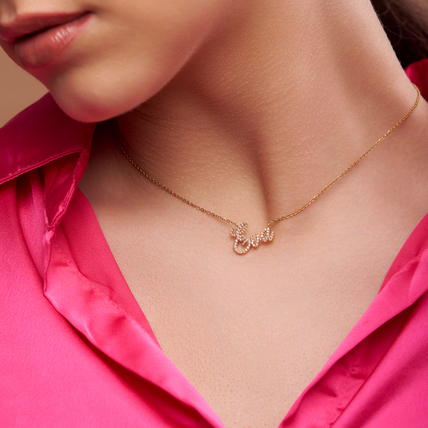Pave Script Name Necklace