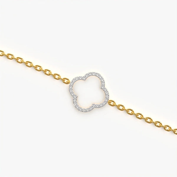 Open Pave Clover Bracelet