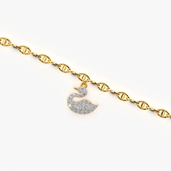 Pave Swan Charm Bracelet