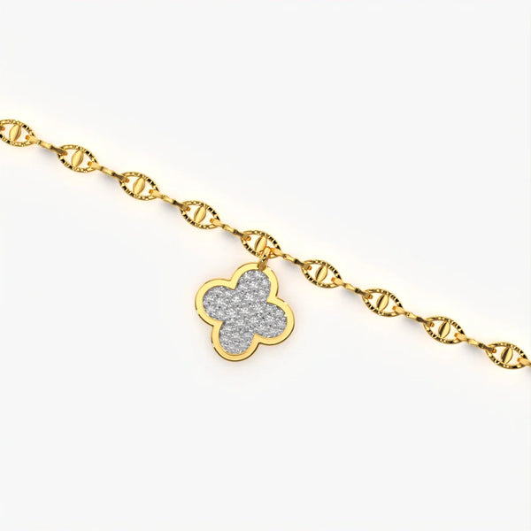 Pave Clover Charm Bracelet