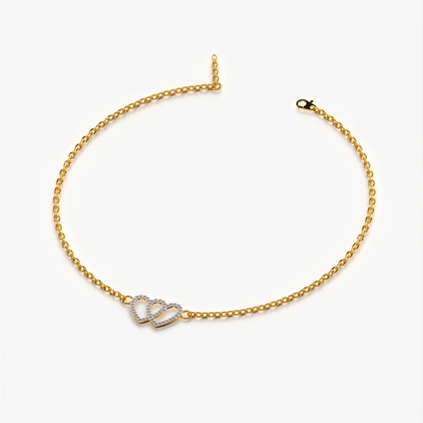 Double Heart Interlocking Bracelet