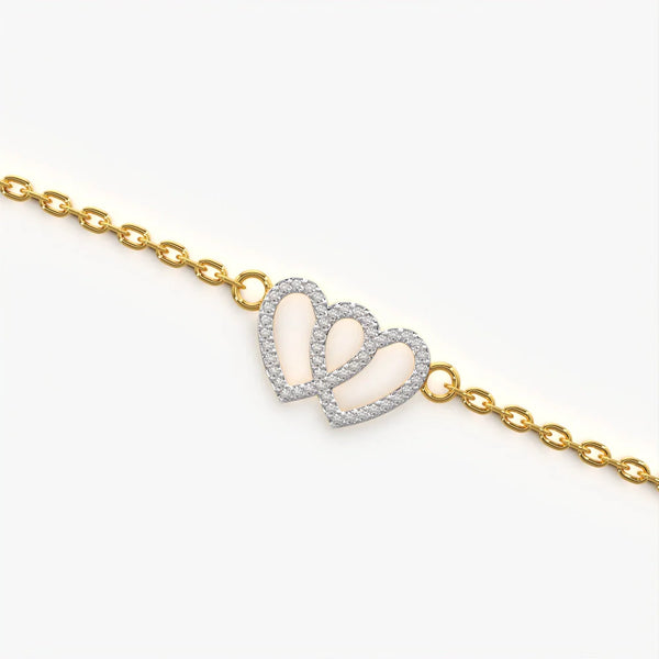 Double Heart Interlocking Bracelet