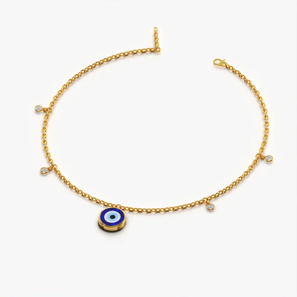 Enamel Evil Eye Station Bracelet