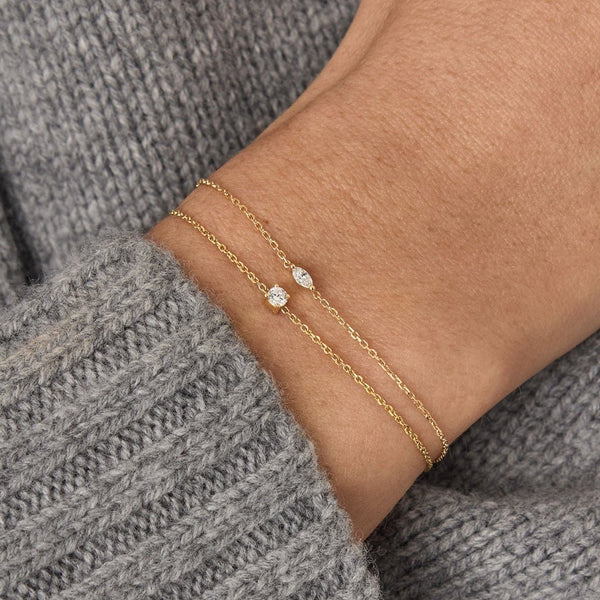 Dainty Solitaire Chain Bracelet