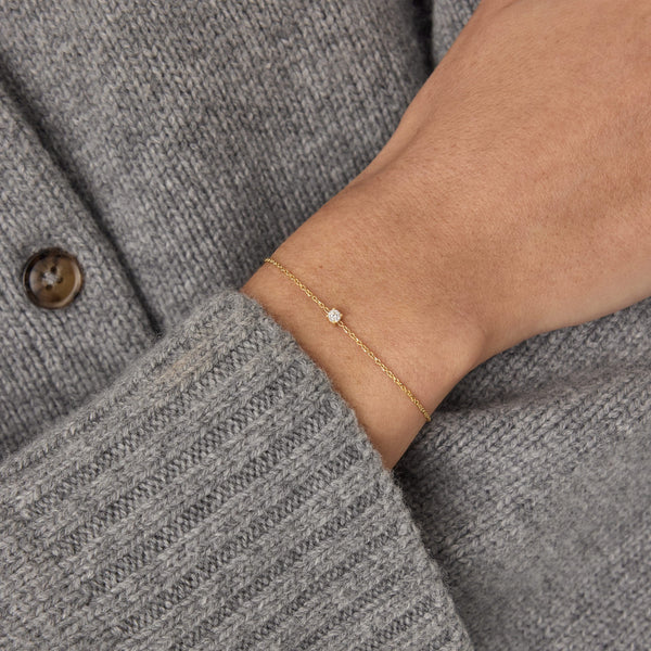 Dainty Solitaire Chain Bracelet