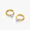 Pave Circle Huggie Hoops