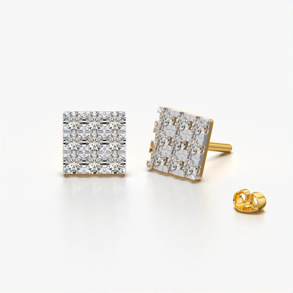Classic Pave Square Studs