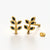 Black Enamel Leaf Studs