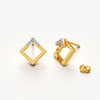 Open Square Chevron Studs