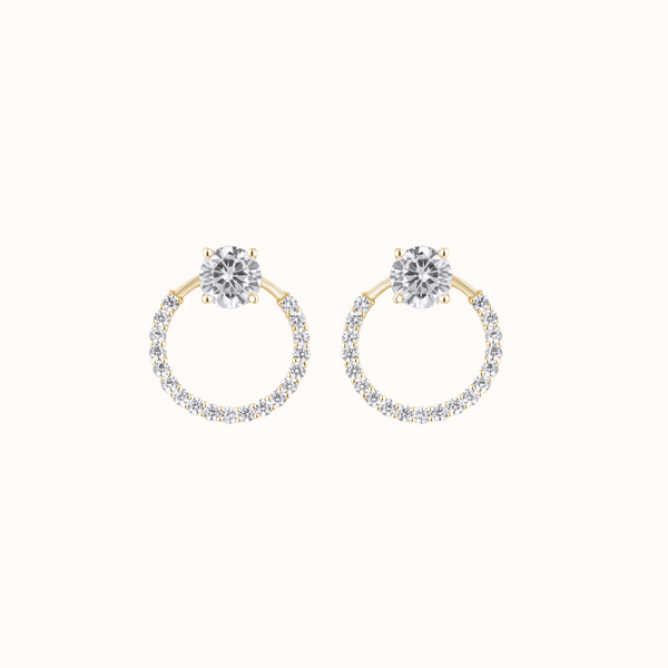 Solitaire & Pave Jacket Earrings