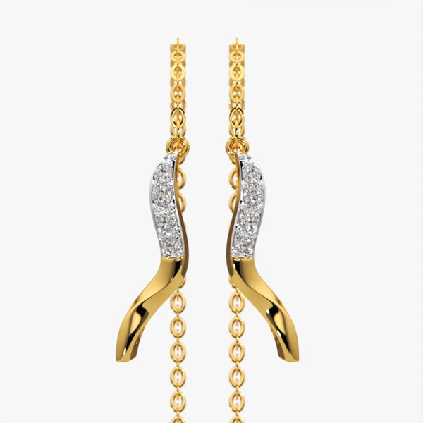 Pave Wave Threader Earrings